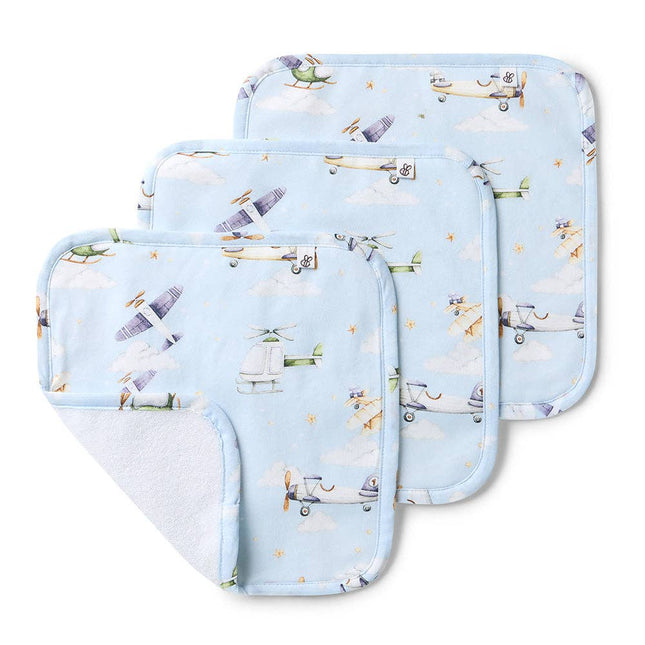 Snuggle Hunny Taking Flight Organic Wash Cloths - 3 Pack