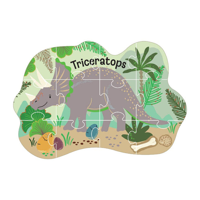 Floss & Rock 12pc Shaped Jigsaw Puzzle - Dinosaur