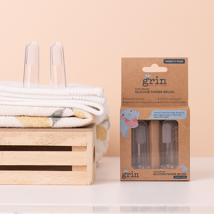 Grin Baby Silicone Finger Brush 2pk Grin