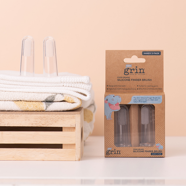 Grin Baby Silicone Finger Brush 2pk Grin