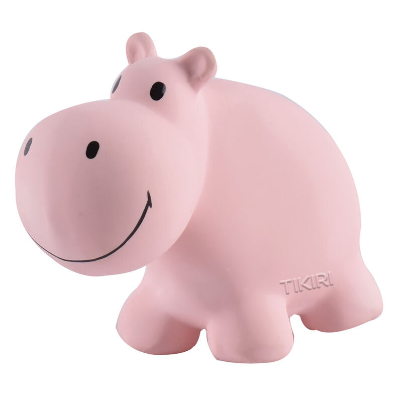 Tikiri My First Zoo Rubber Teether & Rattle - Hippo