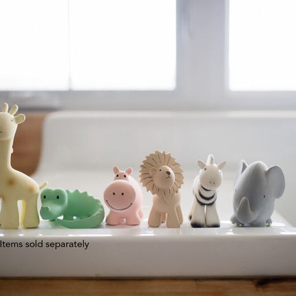 Tikiri My First Zoo Rubber Teether & Rattle - Hippo