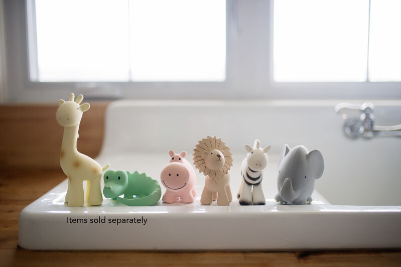 Tikiri My First Zoo Rubber Teether & Rattle - Hippo