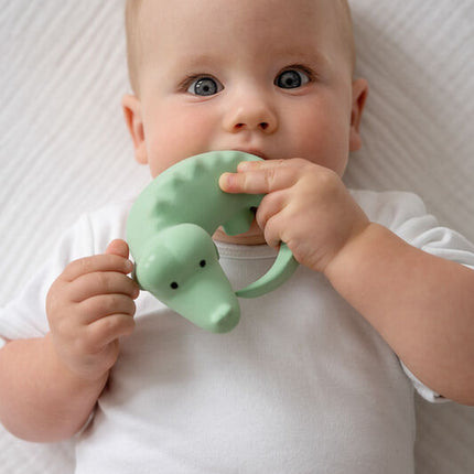 Tikiri My First Zoo Natural Rubber Teether & Rattle - Crocodile