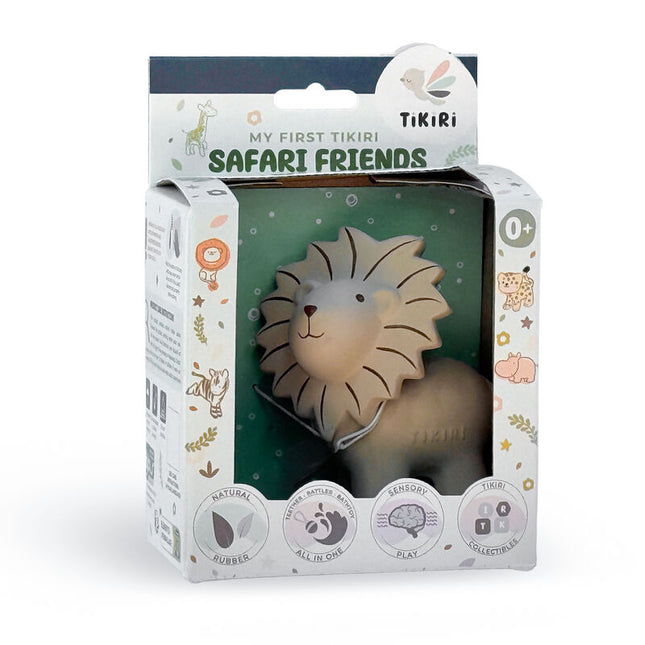 Tikiri My First Zoo Natural Rubber Teether & Rattle - Lion
