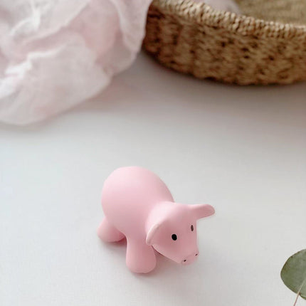 Tikiri My First Farm Natural Rubber Teether & Rattle - Pig