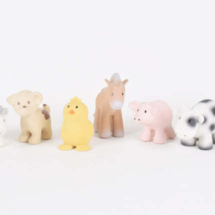 Tikiri My First Farm Natural Rubber Teether & Rattle - Pig