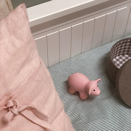 Tikiri My First Farm Natural Rubber Teether & Rattle - Pig