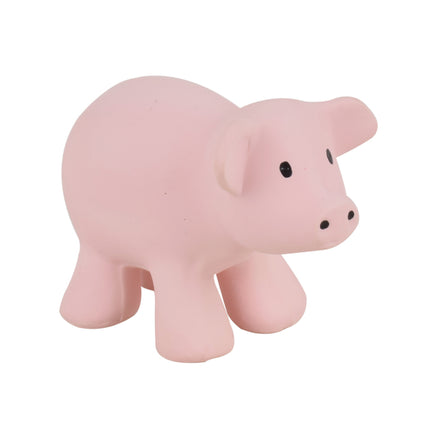 Tikiri My First Farm Natural Rubber Teether & Rattle - Pig
