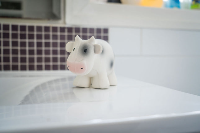 Tikiri My First Farm Natural Rubber Teether & Rattle - Cow