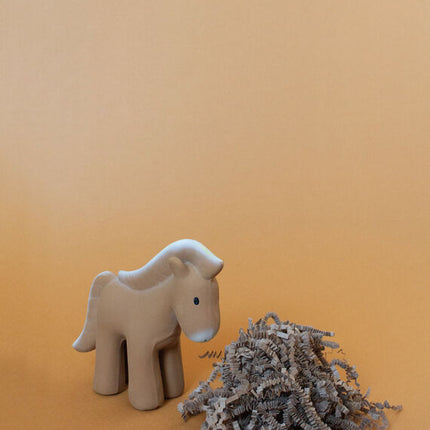 Tikiri My First Farm Natural Rubber Teether & Rattle - Horse