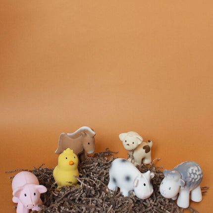 Tikiri My First Farm Natural Rubber Teether & Rattle - Horse