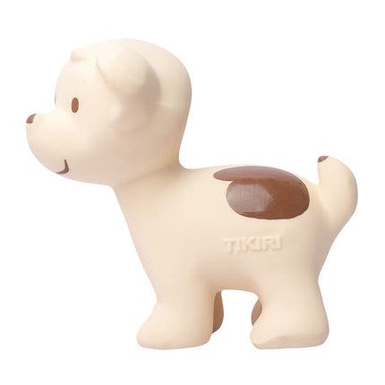 Tikiri My First Farm Natural Rubber Teether & Rattle - Puppy
