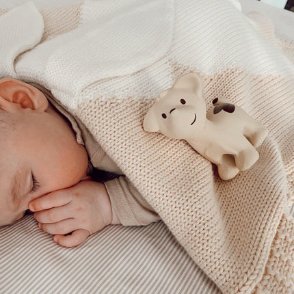 Tikiri My First Farm Natural Rubber Teether & Rattle - Puppy