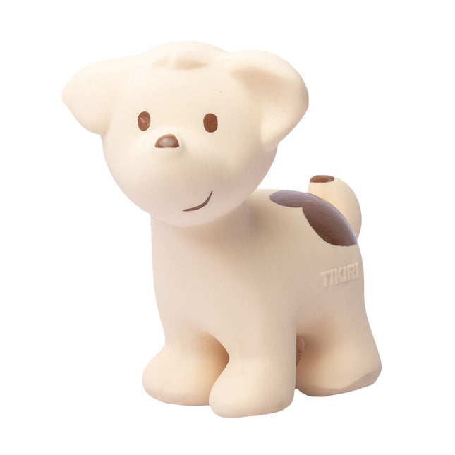 Tikiri My First Farm Natural Rubber Teether & Rattle - Puppy