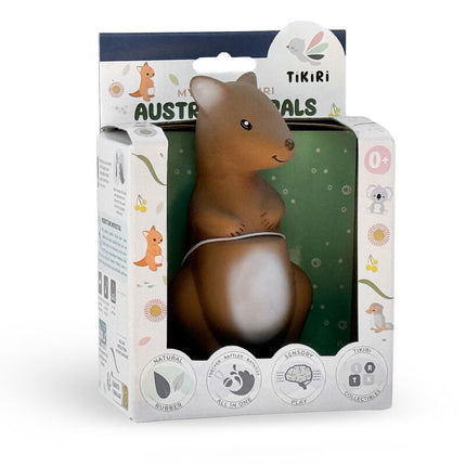 Tikiri My First Aussie Natural Rubber Teether & Rattle - Kangaroo