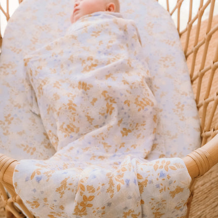 Fox & Fallow Organic Muslin Wrap - Delphinium Fox & Fallow