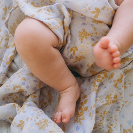 Fox & Fallow Organic Muslin Wrap - Delphinium Fox & Fallow