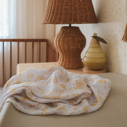 Fox & Fallow Organic Muslin Wrap - Delphinium Fox & Fallow