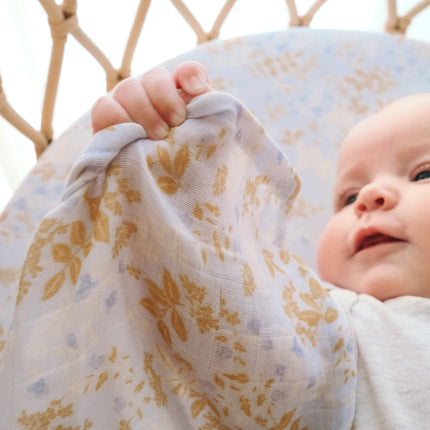 Fox & Fallow Organic Muslin Wrap - Delphinium Fox & Fallow