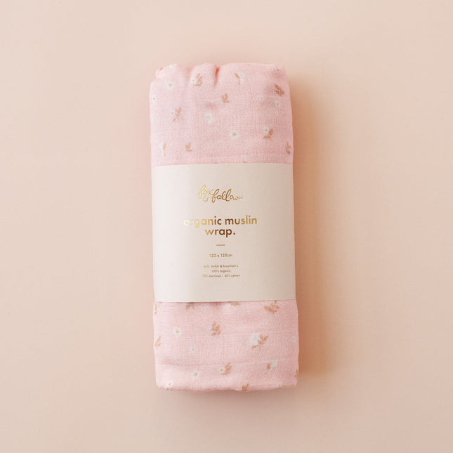 Fox & Fallow Organic Muslin Wrap -  Dusty Rose Fox & Fallow
