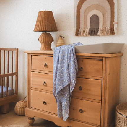 Fox & Fallow Organic Muslin Wrap - Forest Friends Cornflower Fox & Fallow