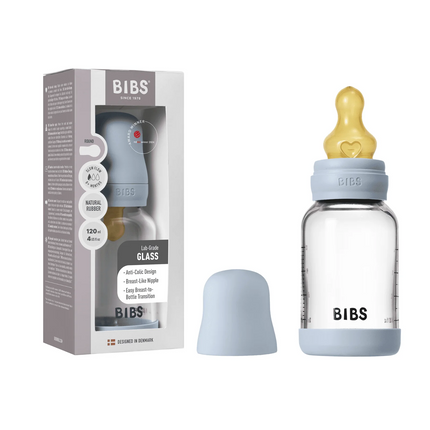BIBS Glass Baby Bottle Complete Set 120ml Latex BIBS