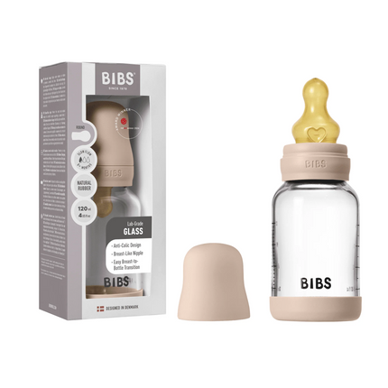 BIBS Glass Baby Bottle Complete Set 120ml Latex BIBS