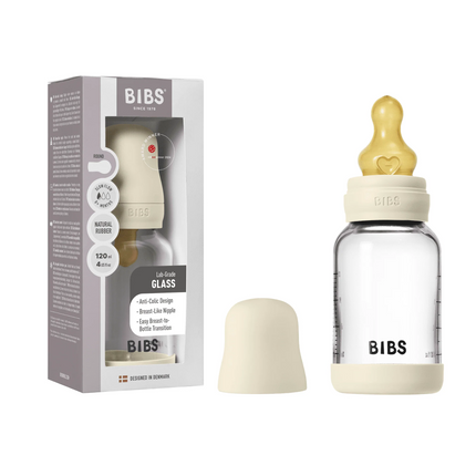 BIBS Glass Baby Bottle Complete Set 120ml Latex BIBS