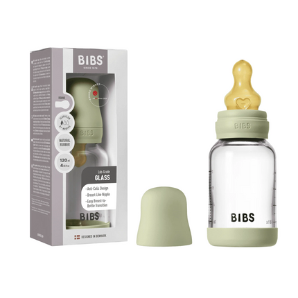 BIBS Glass Baby Bottle Complete Set 120ml Latex BIBS