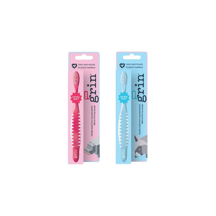 Grin 100% Recycled Toothbrush Kids Extra Soft-Grin-Pink-Hello Charlie