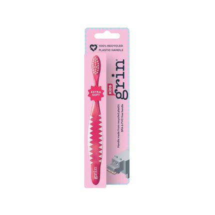 Grin 100% Recycled Toothbrush Kids Extra Soft-Grin-Pink-Hello Charlie