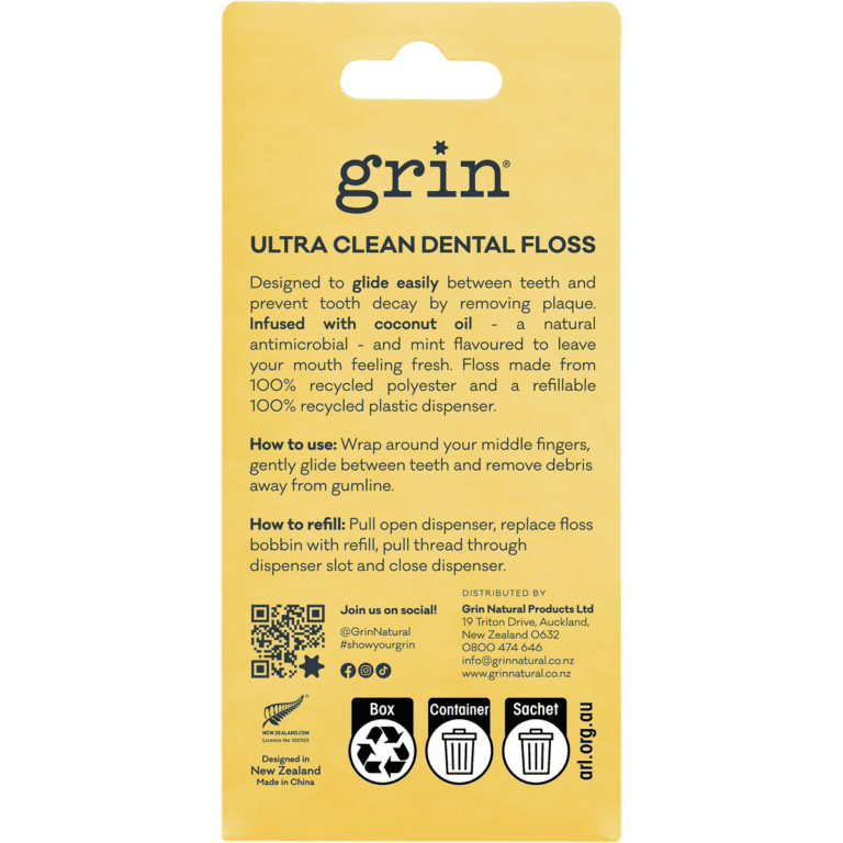 GRIN Ultra Clean Floss Coconut Oil Infused 30m + Refill-Grin-Hello Charlie