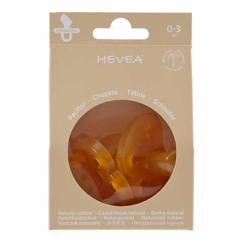 Hevea Star & Moon Pacifier - Orthodontic -Twin Pack - 0-3 Months Hevea