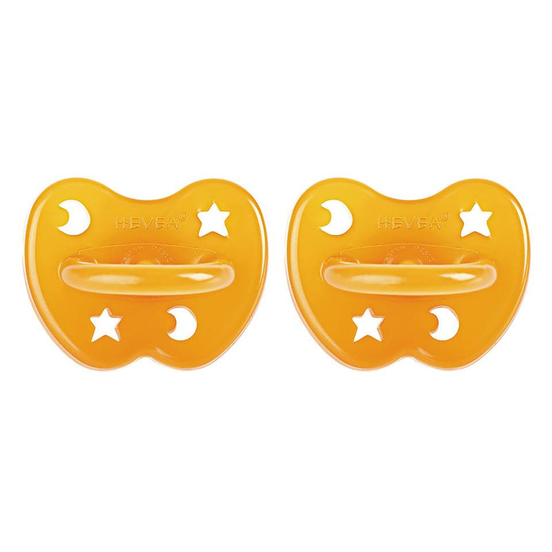Hevea Star & Moon Pacifier - Orthodontic -Twin Pack - 0-3 Months Hevea