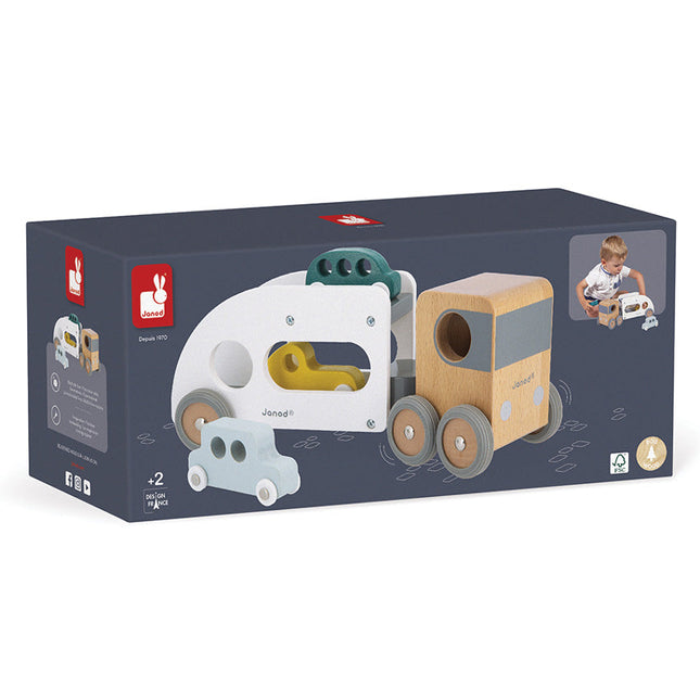 Janod Car Carrier with Vehicles Janod