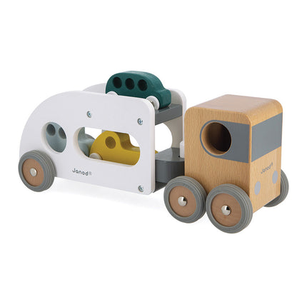 Janod Car Carrier with Vehicles Janod