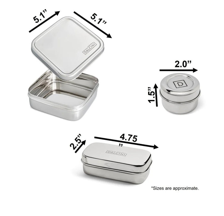 DALCINI™ Stainless Little Lunch Combo – 3‑Piece Compact Bento Set Dalcini Stainless