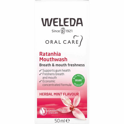 Weleda Mouthwash Ratanhia Herbal Mint Flavour 50ml-Weleda-Hello Charlie