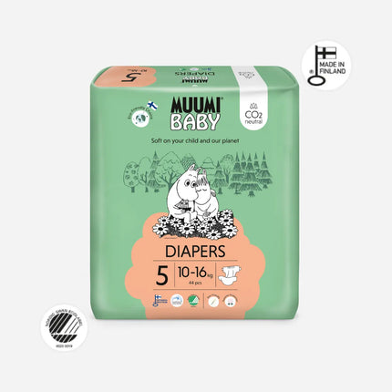 Muumi Eco Nappies Junior Size 5 (10-16kgs)- Pack Muumi