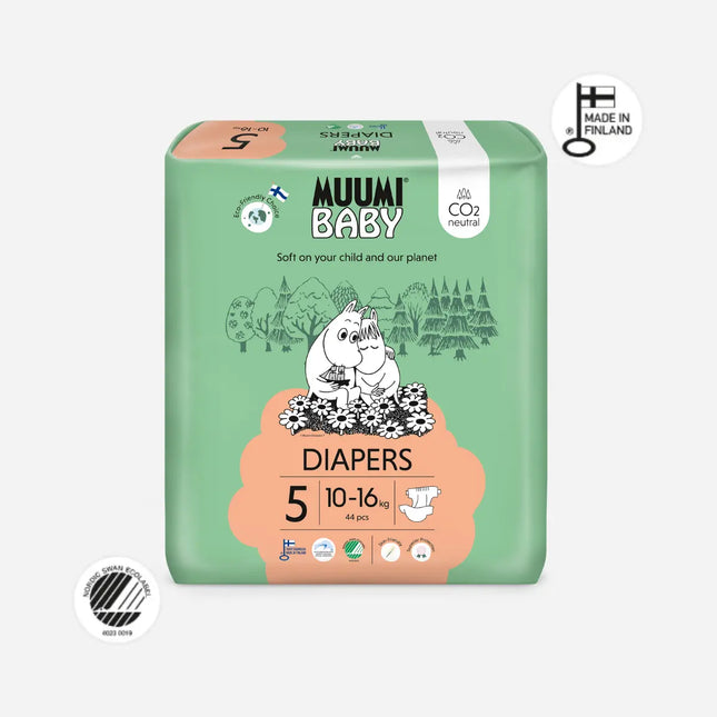 Muumi Eco Nappies Junior Size 5 (10-16kgs)- Pack Muumi