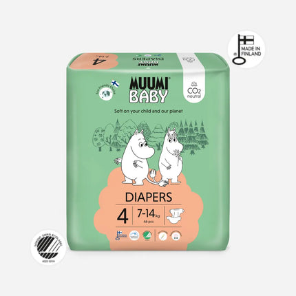 Muumi Eco Nappies Maxi Size 4 (7-14kgs)- Pack Muumi
