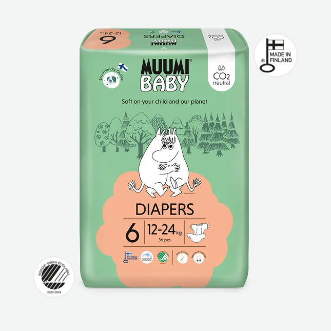 Muumi Eco Nappies XL Size 6 (12-24kgs) - Bulk Muumi