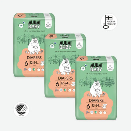Muumi Eco Nappies XL Size 6 (12-24kgs) - Bulk Muumi