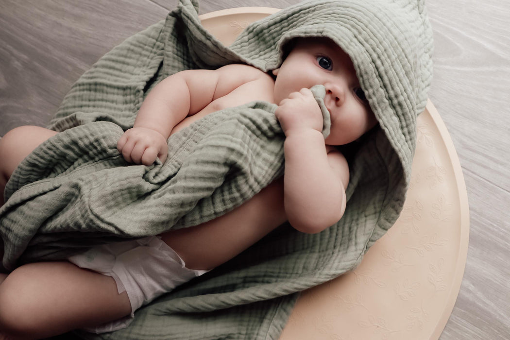 Natruba Organic Muslin Hooded Baby Towel