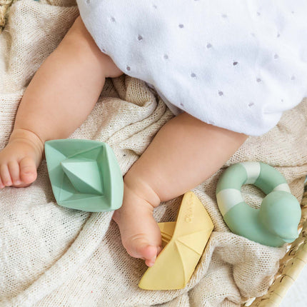 Oli & Carol Origami Boat Baby Bath Toy - Vanilla-Oli & Carol-Hello Charlie