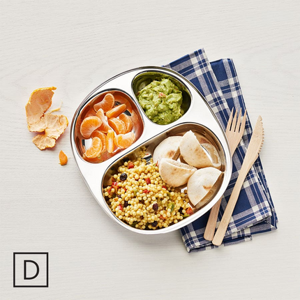 DALCINI Small Oval Sectioned Stainless Steel Plate