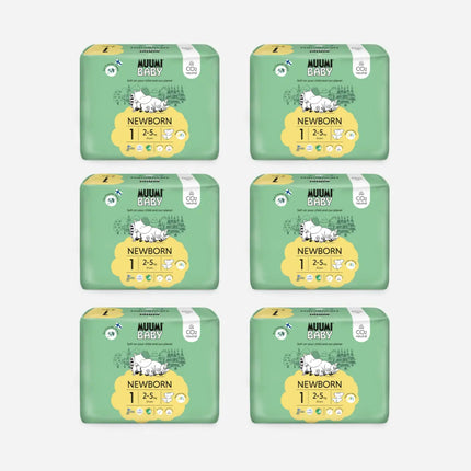 Muumi Eco Nappies Newborn Size 1 (2-5kgs) - Bulk Muumi