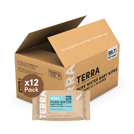 TERRA NZ Premium Bamboo Baby Wipes – Pure Water-Terra-Bulk Pack (12*70s)-Hello Charlie