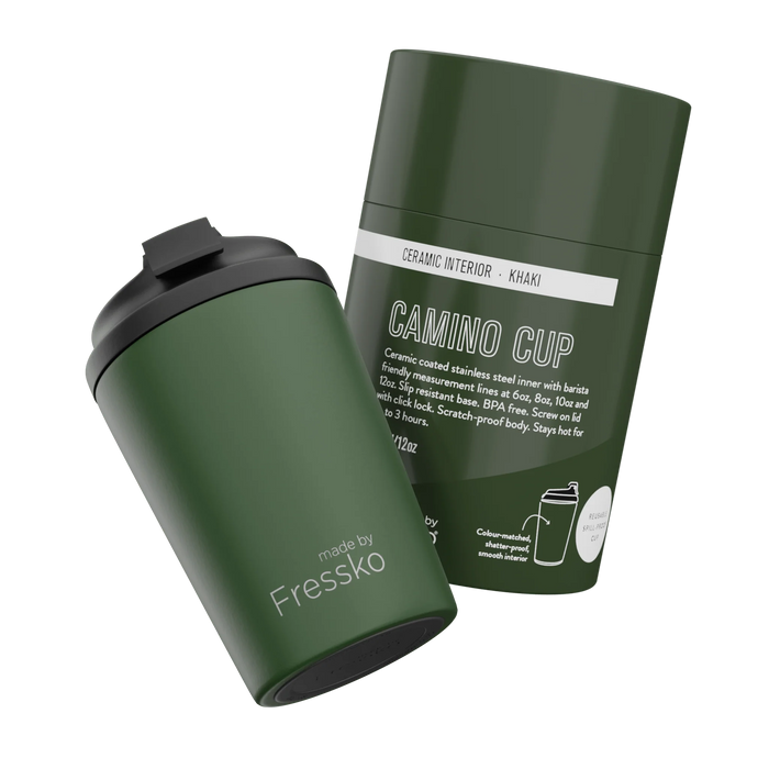 Fressko Camino Ceramic Reusable Coffee Cup – 12oz/340ml made by Freesko